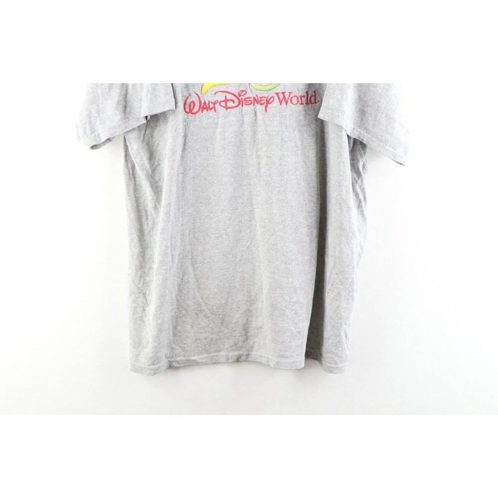 Vintage Disney Mens XL 2000 Walt Disney World Spell Out Distressed T-Shirt Gray - Picture 3 of 8